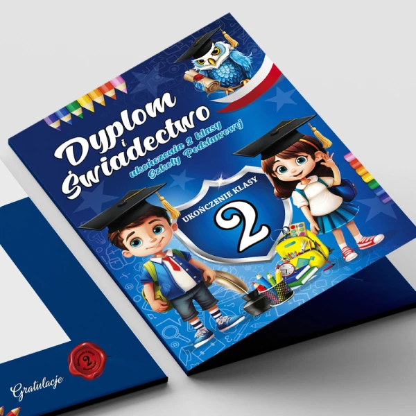 Teczka na dyplom i świadectwo ukończenia 2 klasy