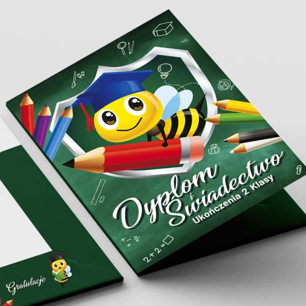 Teczka na dyplom i świadectwo ukończenia 2 klasy
