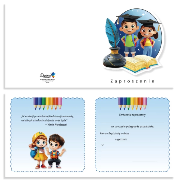 Zaproszenie Ukończenie Przedszkola - 3D