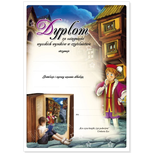 Dyplom za Osiągnięcia w Czytelnictwie